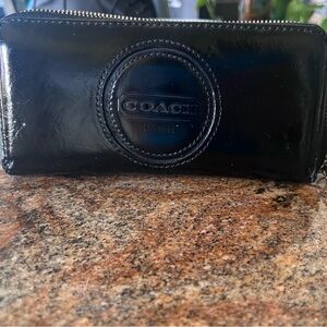 Coach wallet black leather